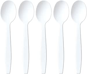 Plastic Soup Spoon Medium Weight White GM