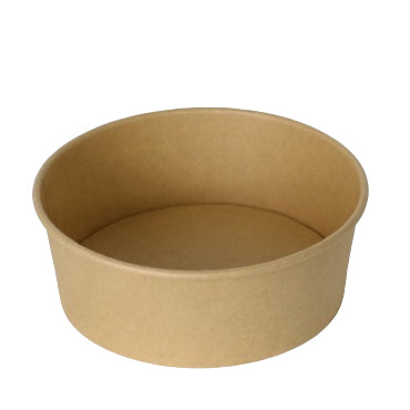 Kraft Paper Salad Bowl Round 1100ml- PE- Ecogate (500pcs) 1090cc