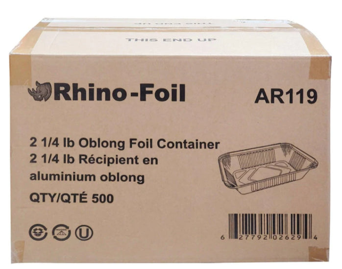 Aluminum Foil Container- 2 1/4 lb Oblong - AR111 Rhino-Foil