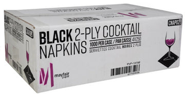 Mayfair - 2 Ply Cocktail Napkins 1/4 Fold - Black - CNAP02B