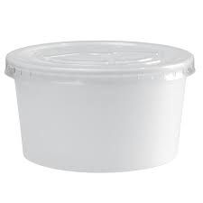 Plastic Lid for Paper Ice Cream Containers - 6 and 8 oz