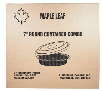 7 Round Microwavable Container Black 24oz Maple Leaf (150sets))