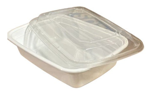 38oz Rectangular Microwavable Container White PCM (150pcs)