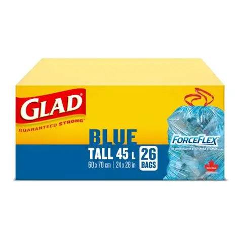 Glad ** Blue Tall 45L Bags, 26ct