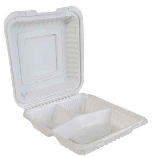 MFPP Clamshell Container -7.9x7.9  3 Comp LR