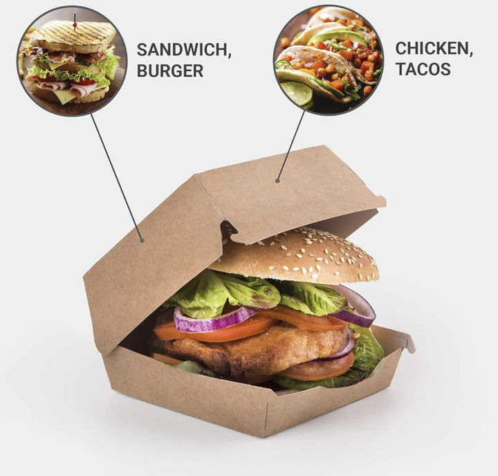 Kraft Paper Burger Box #3 (200pcs/Box) Ecotage