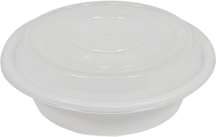 6 Round White Microwavable Container with Lid-Togo