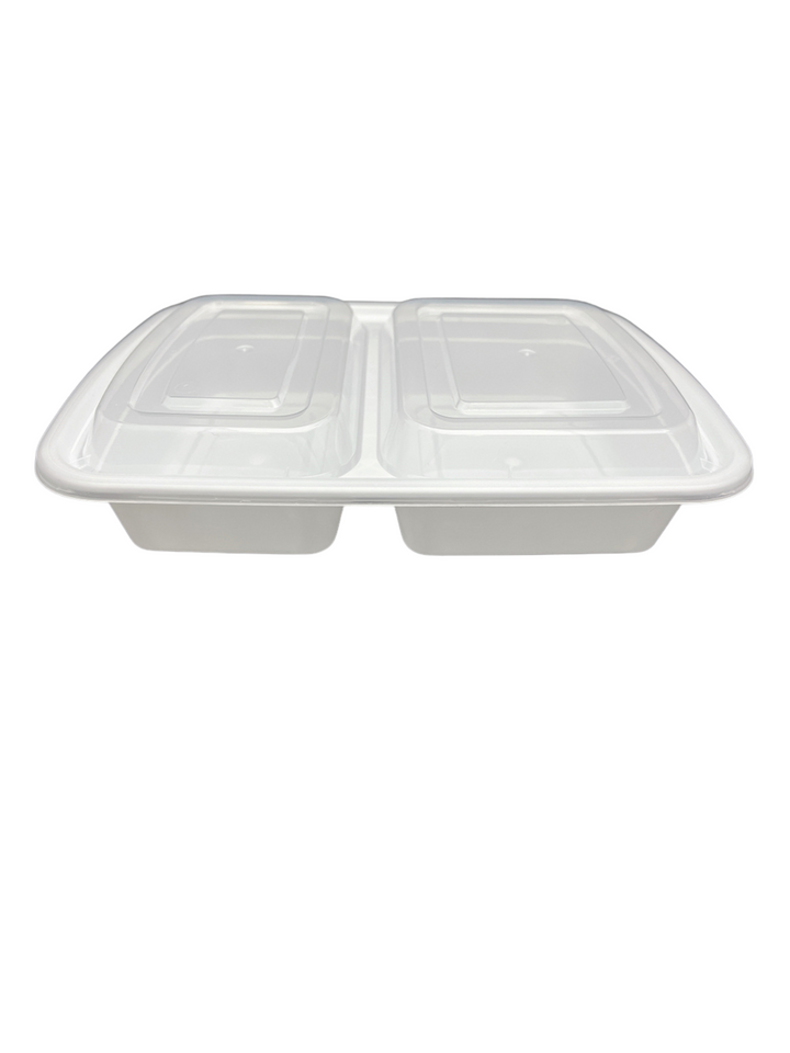 2 Comp. Rectangle Microwaveable Container 8.78x6.06 with Lid-Togo