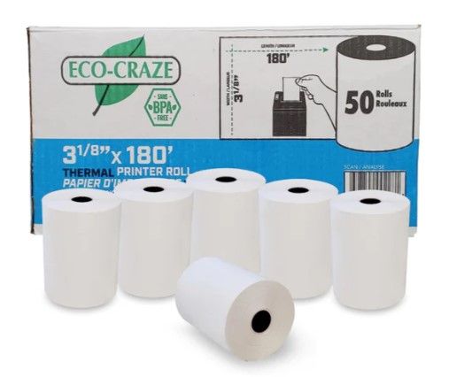 Thermal Paper Rolls -  3 1/8 x 180 (50rolls)