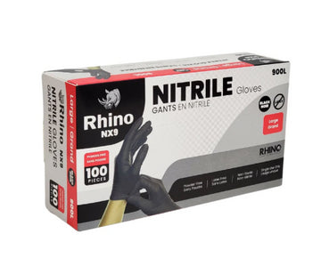 Nitrile Gloves-Black - 900L- Large Rhino