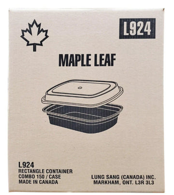 24oz Plastic Container Combo - Maple  Leaf- Black L924 (150pcs)