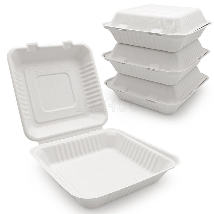 Bagasse Clamshell Container 9x9x3 (200pcs)