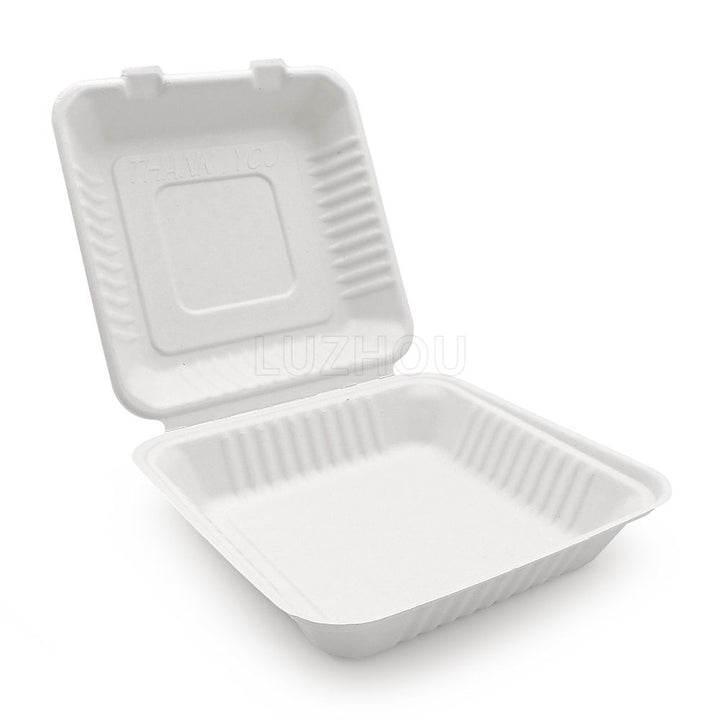 Bagasse Clamshell Container 8x8x2.5