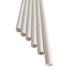 Paper Straws- Milkshake 8 White Solid 400130