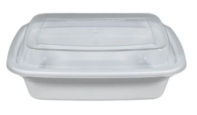 12oz Rectangle White Microwaveable Container Combo -Ecogate