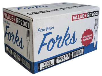 Heavy - Plastic Forks - White - Retail Pack - RP2001 Value +
