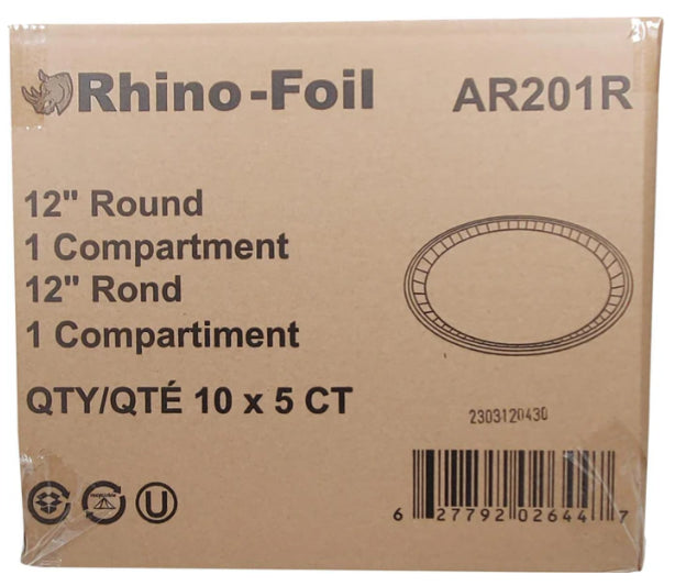 Aluminum Round - 12 Round Catering Tray - AR201R-Rhino-Foil