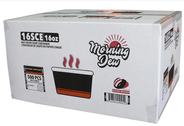 Paper Soup Container - 16 oz  Print  Ebony