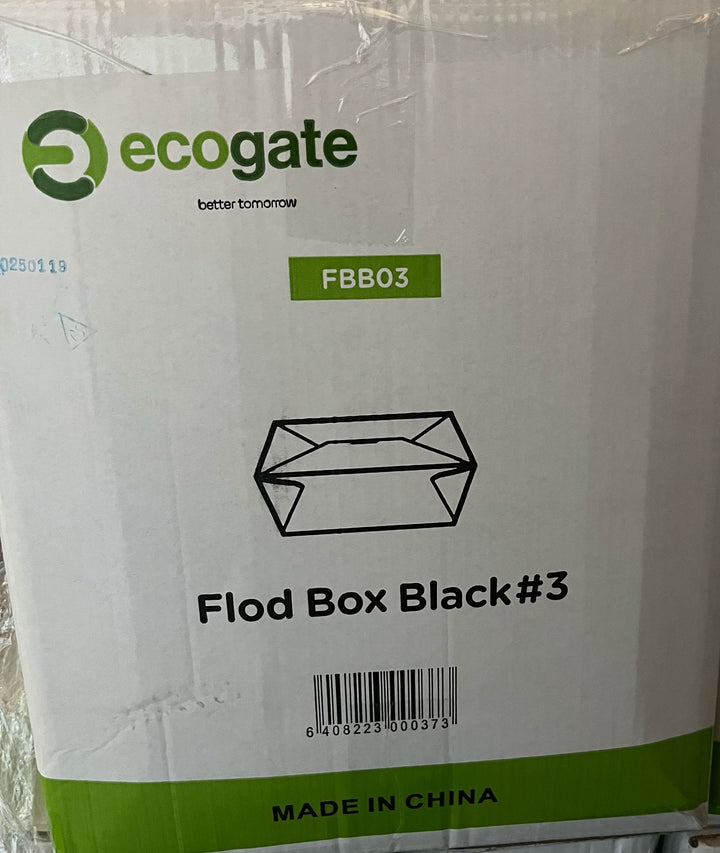 Paper Fold Box #3 Black Ecogate (200pcs) FBB03