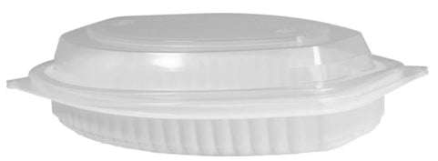 12WC - Oval Container - 12oz - White w/Clear Lid - Value+