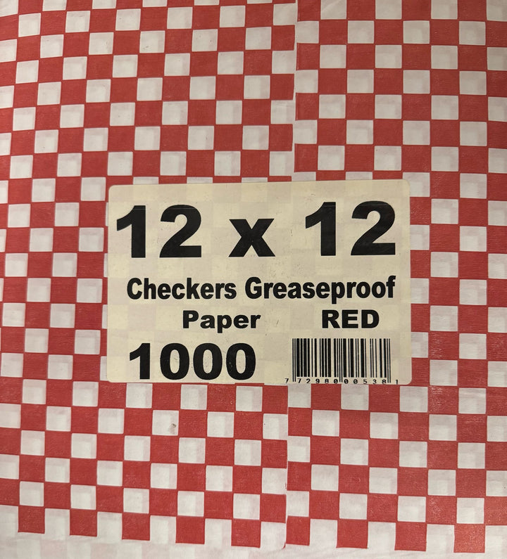 Checkered Sheets - Red - 12x12